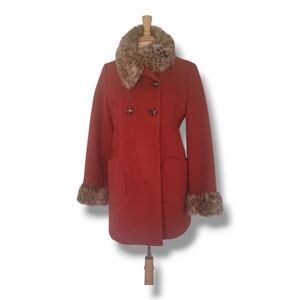 Apt 9 Wool Blend Faux Fur Collar and Cuff Coat. Women's. Size Med
